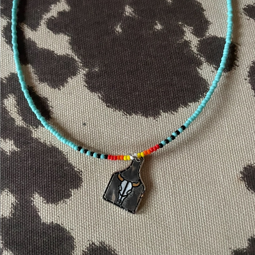 Turquoise and Multicolor Beaded Necklace